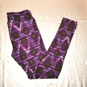 LuLaRoe BNWOT OS leggings - purple Aztec